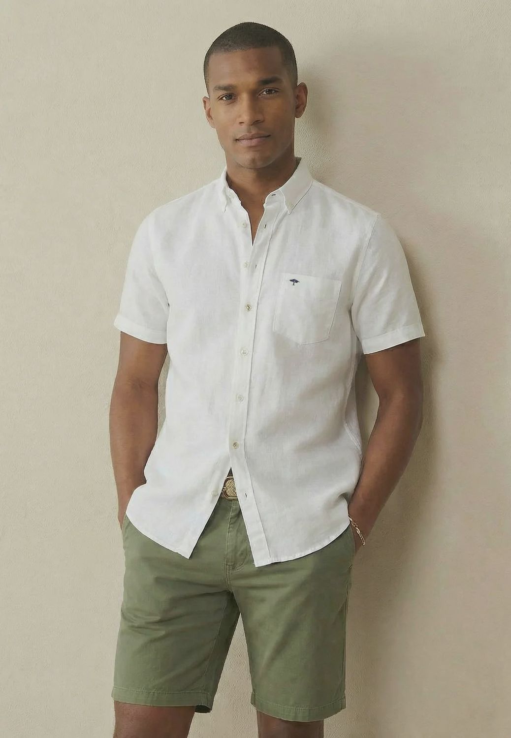 1613 5501 FYNCH HATTON SS SHIRT  COL 5500 WHITE