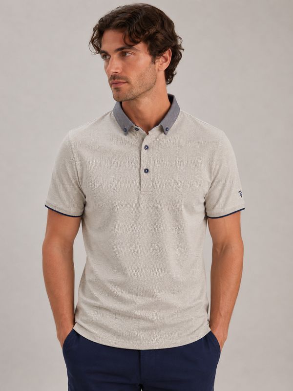 TOM PENN TP ALL OVER PRINT POLO TAN TPP984