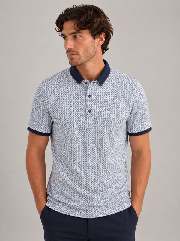 TOM PENN TP POLO FRONT PRINTED POLO  WHITE TPP986