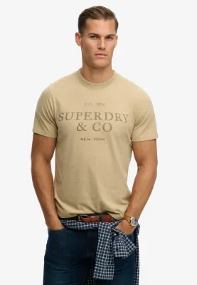 SUPERDRY 1954 COMPANY RELAXED TEE PUMICE STONE BEIGE MARL M101392A