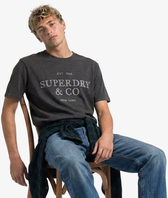 SUPERDRY 1954 COMPANY RELAXED TEE LIGHT CHARCOAL MARL M1012392A
