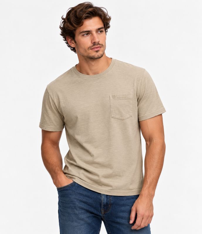 SUPERDRY COTTON CLASSIC LINEN PKT TEE CORNISH CREAM M1012371A