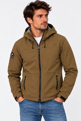 SUPERDRY HOODED SOFTSHELL TREKKER JKT PEAK SANDS BEIGE M5012327A