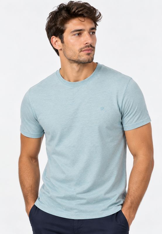 SUPERDRY ESSENTIAL SDCO LOGO EMB TEE ICY BLUE MARL/LIGHT BLUE M1012473A