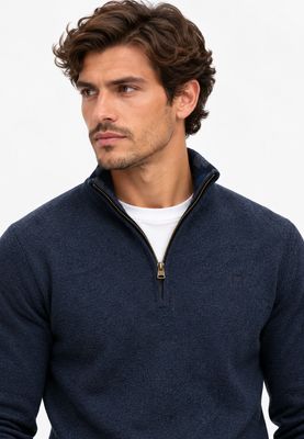 SUPERDRY ESS LW WOOL BLEND 1/2 ZIP RICH NAVY MARL M6110783A