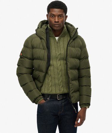 SUPERDRY HOODED SPORTS PUFFER JACKET ARMY KHAKI/ARMY KHAKI M5011905A