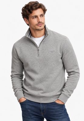SUPERDRY ESSENTIALSERIF LOGO HALF ZIP DARK VINTAGE GREY MARL M2014700A