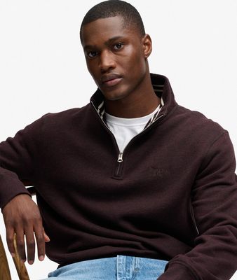 SUPERDRY ESSENTIALSERIF LOGO HALF ZIP HERITAGE PORT MARL M2014700A