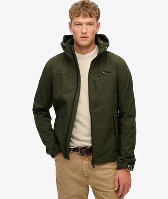 SUPERDRY HOODED SOFTSHELL TREKKER JKT SURPLUS GOODS OLIVE GREEN M5012327A