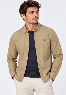 SUPERDRY GARMENT DYED L/S SHIRT TUMBLED TAN M4011194A