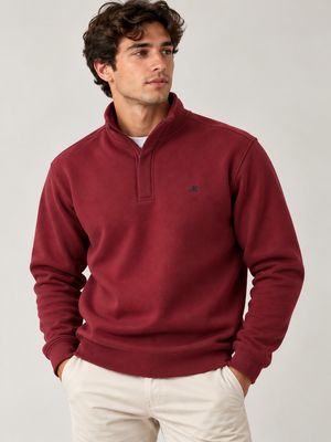 ML301581 RIDLEY 1/4 ZIP FUNNEL NECK DARK BURGUNDY