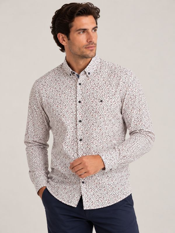 ML252305 FALLING LS SHIRT  BURGUNDY MIX