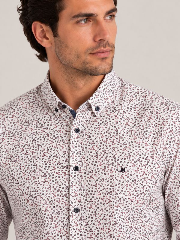 ML252305 FALLING LS SHIRT  BURGUNDY MIX
