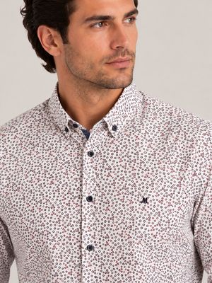 ML252305 FALLING LS SHIRT  BURGUNDY MIX