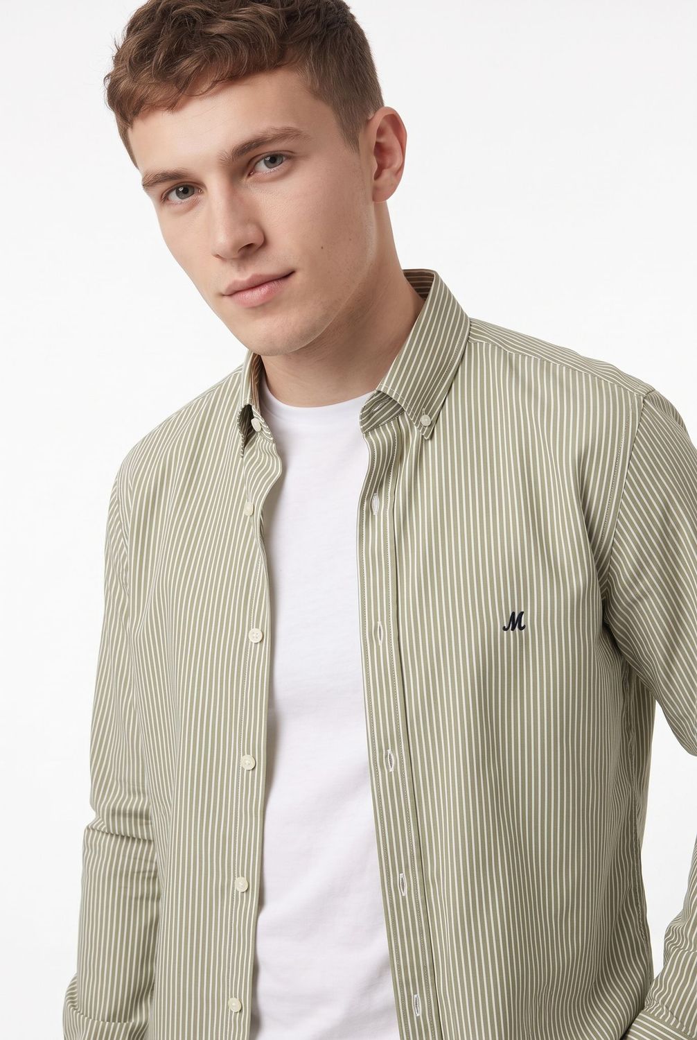 ML252285 BANTRY STRIPE SHIRT SAGE