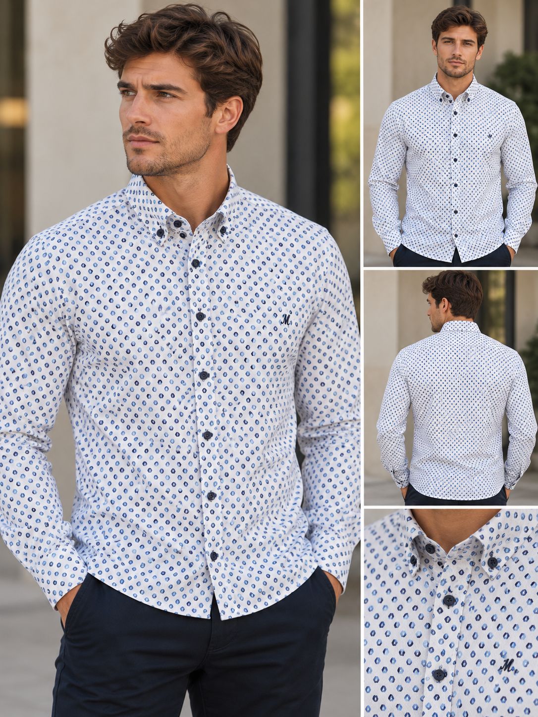 ML252310 SHANE LS SHIRT BLUE/GREY