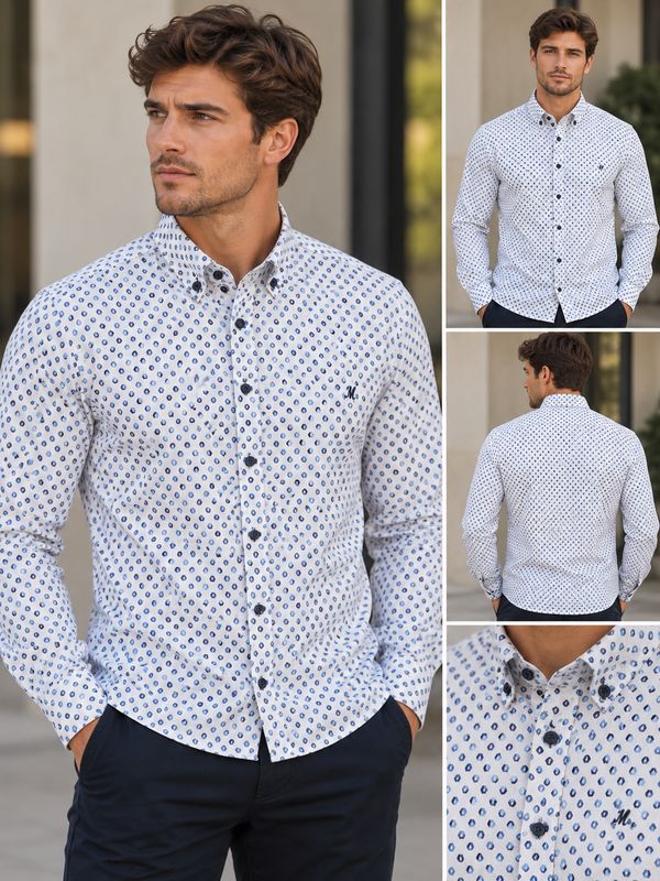 ML252310 SHANE LS SHIRT BLUE/GREY ML252310 SHANE LS SHIRT BLUE/GREY