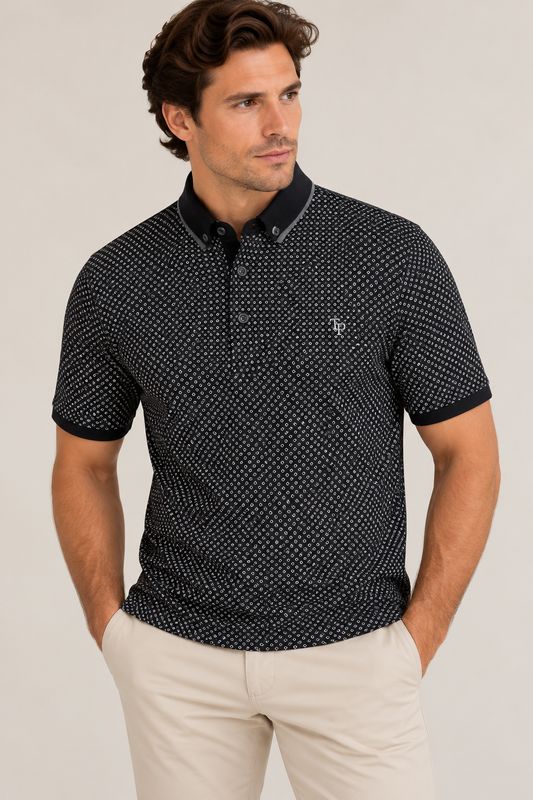 TP POLO FRONT PRINTED POLO BLACK TPP975