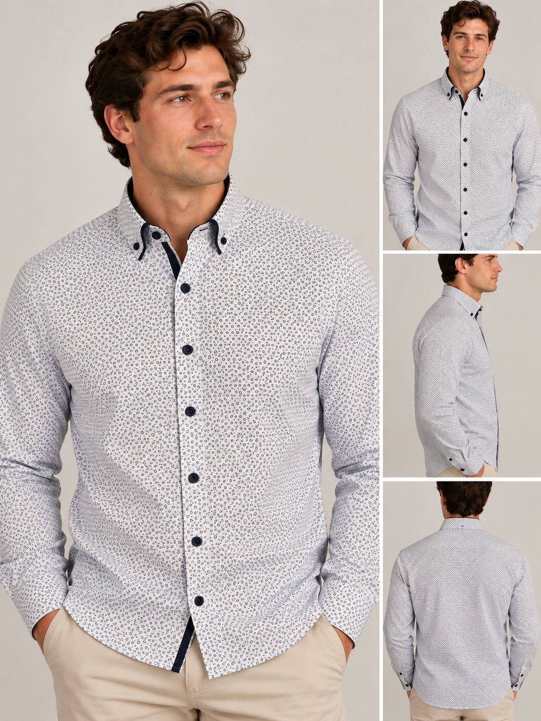 ADVISE TAILORED DOUBLE COLLAR SHIRT W/BLU AD922