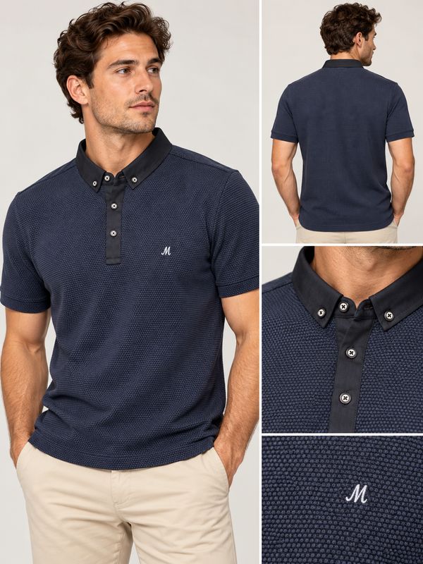ML211545 JONES JAQUARD POLO NAVY