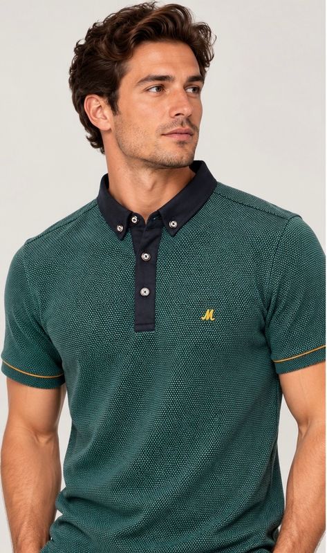 ML211545 JONES JAQUARD POLO TEAL