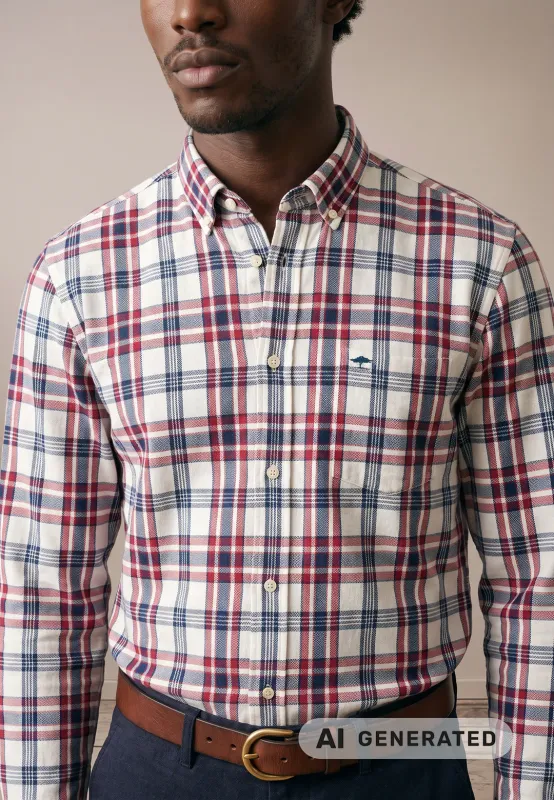 1608 6210 FYNCH HATTON SHIRT COL 416 TWILL CHECK GRAPE