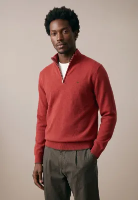 1614 222 TROYER ZIP KNIT COL 346 BRICK