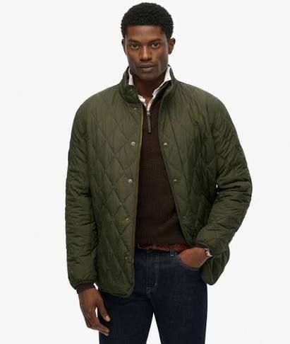 SUPERDRY QUILTED ESTATE JACKET SURPLUS GOODS OLIVE GREEN M5012225A