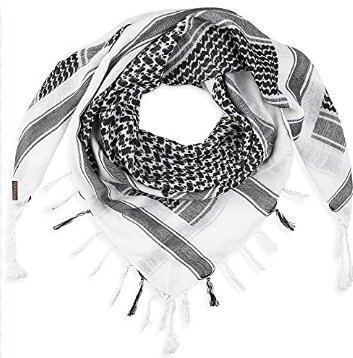 Palestinian Kerchief Shawl Neck, Military Tactical Men&#39;s Scarf Keffiyeh Palestine Shemagh Neckwarmer Shemag Light Grey