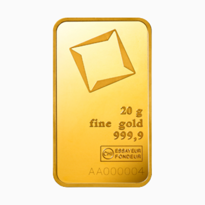 Valcambi Suisse 20g Gold Bar 24K (999.9)