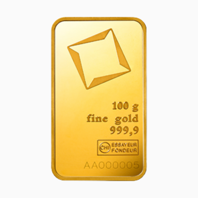 Valcambi Suisse 100g Gold Bar 24K (999.9)