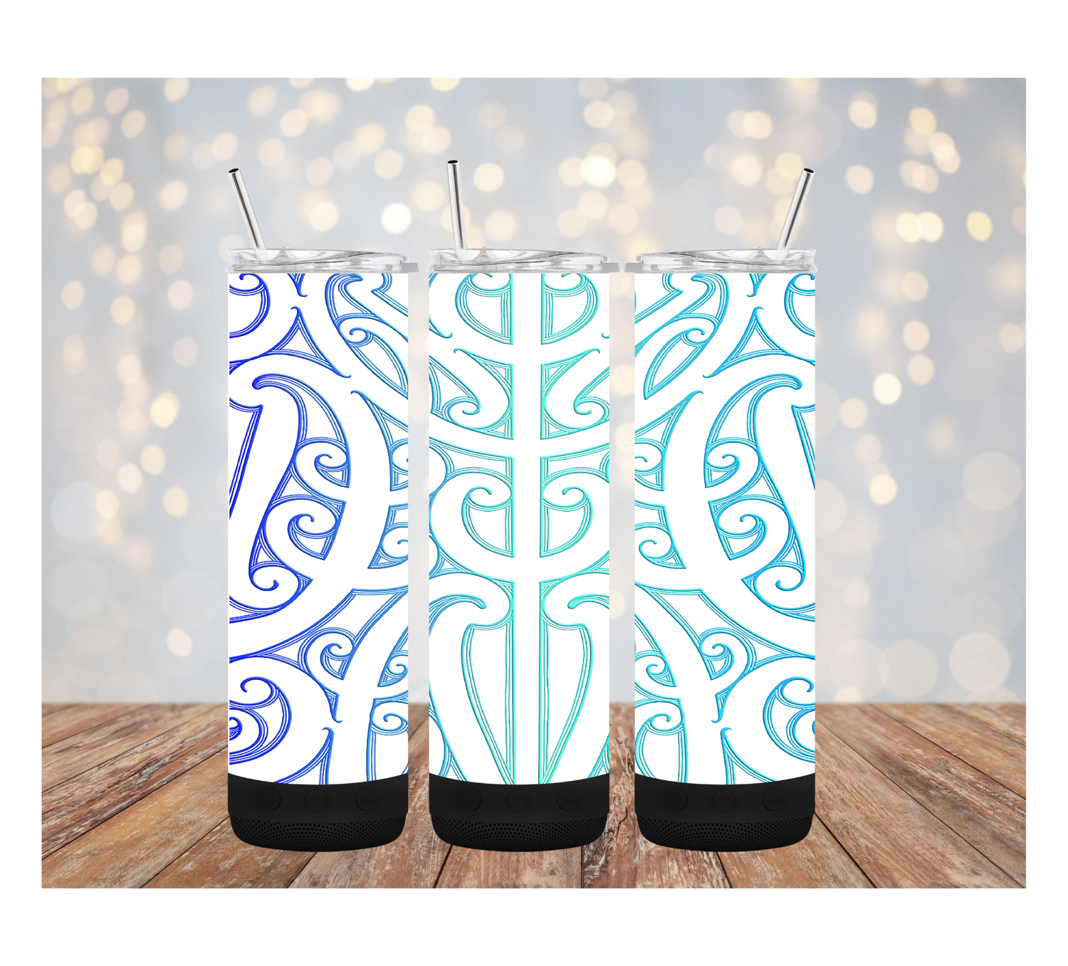 Maori Toi blue &amp; green 20oz tumbler speaker