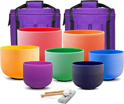 Chakra Quartz Crystal Singing Bowls Sound Healing Instrument Set Of 7 PCS