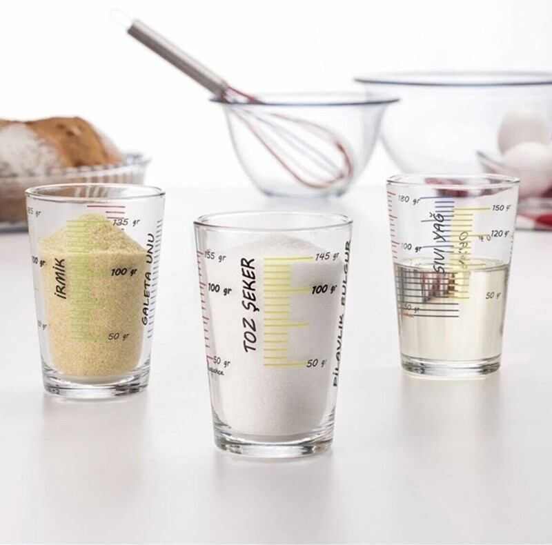 Borcam Arda Türkmen 3er Set Maßbecher - 200 ml