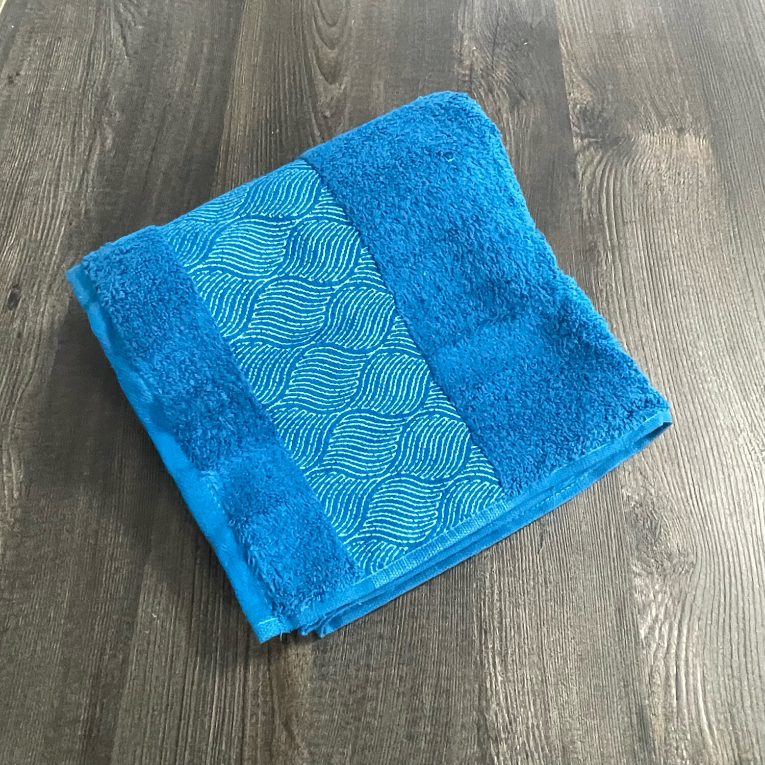 Ipekce Handtuch Mittelblau mit Muster 50x90 cm