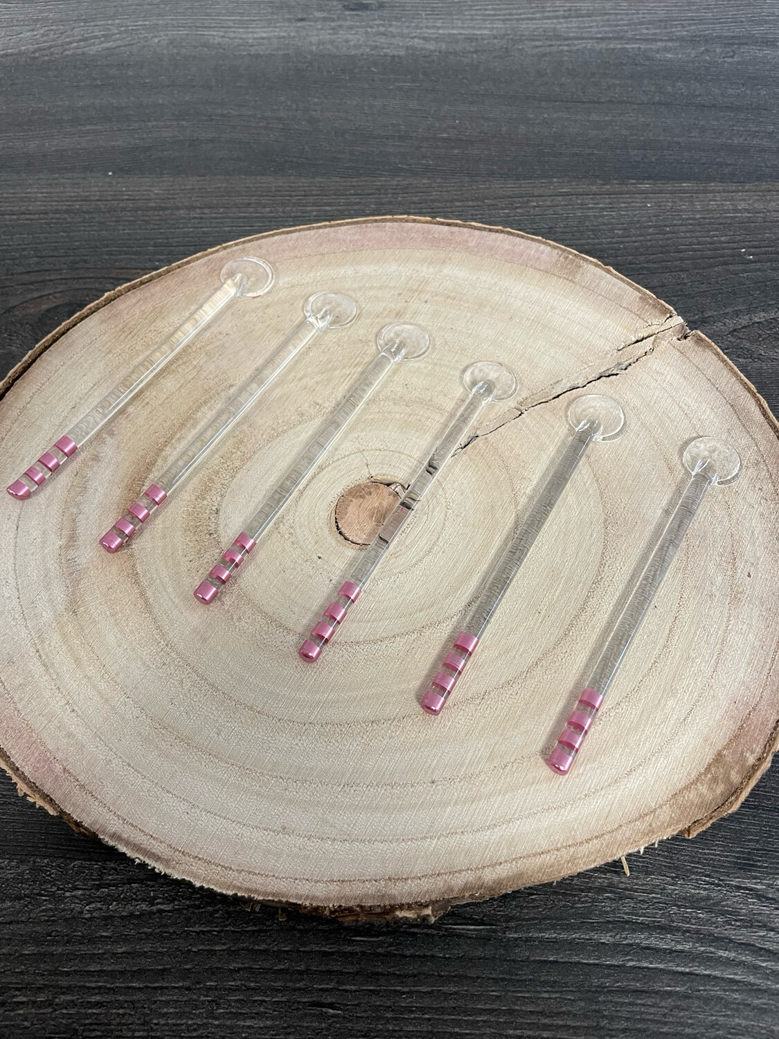 Glaslöffel Pink 6er Set