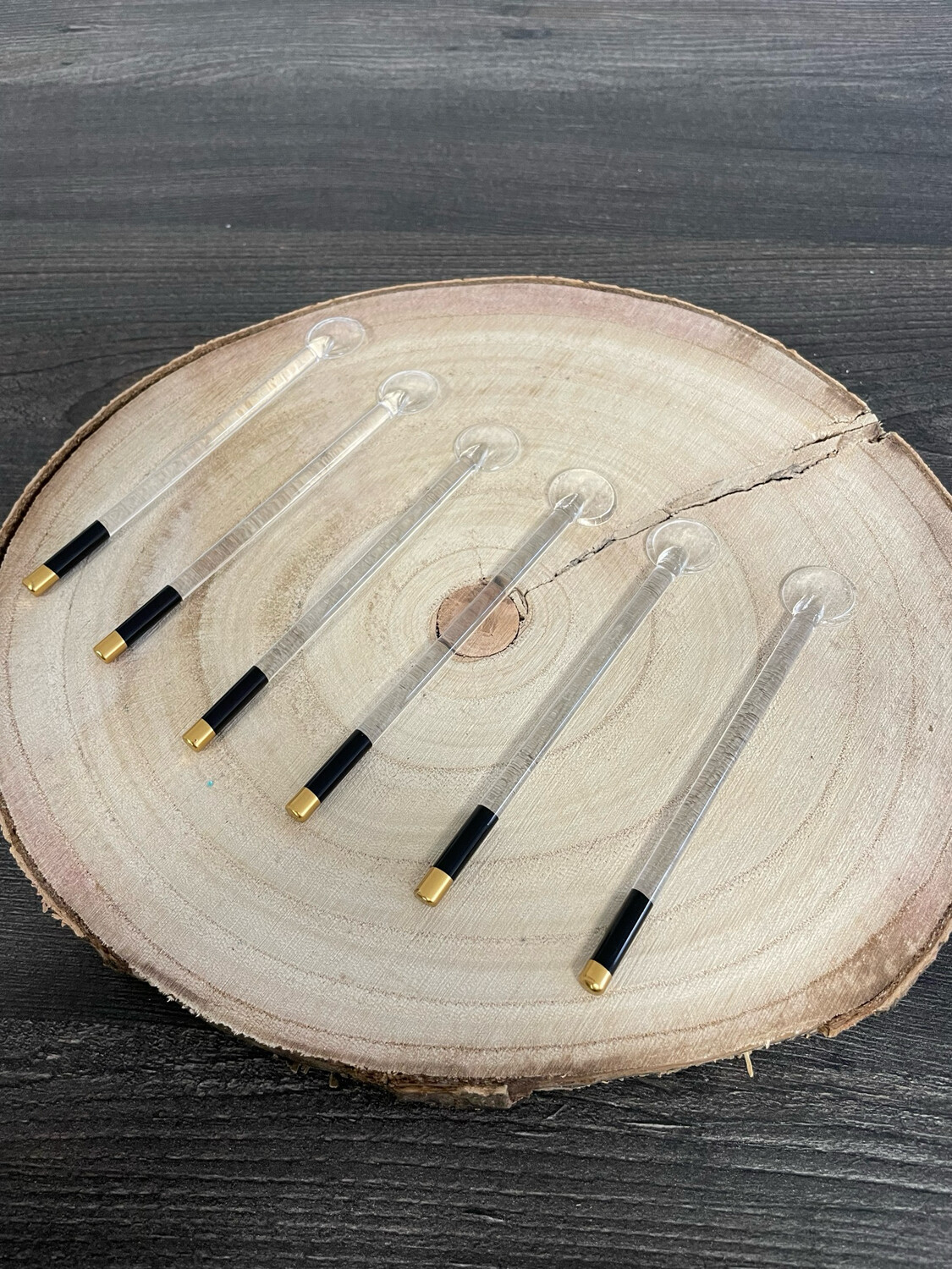 Glaslöffel Schwarz Gold 6er Set