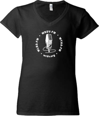 LADIES V-NECK TEE - BLACK