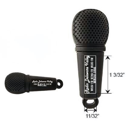 4-gigabyte black microphone-shaped USB drive/memory stick