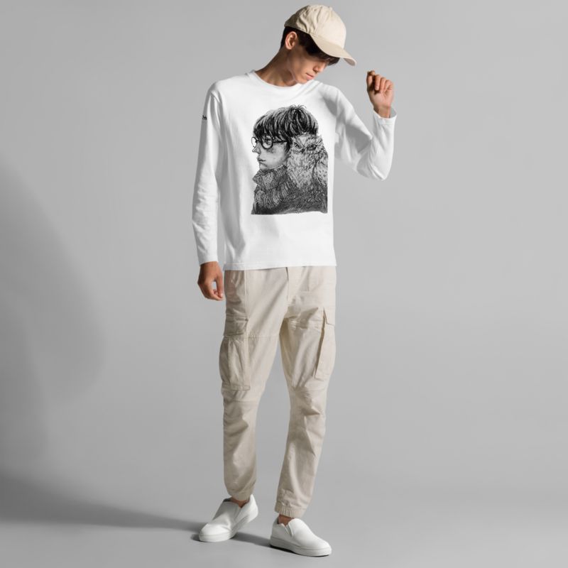 Unisex long sleeve harry potter t-shirt is printed by original hand sketch