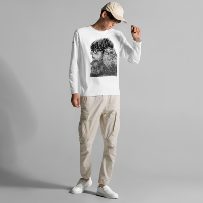 Unisex long sleeve harry potter t-shirt is printed by original hand sketch