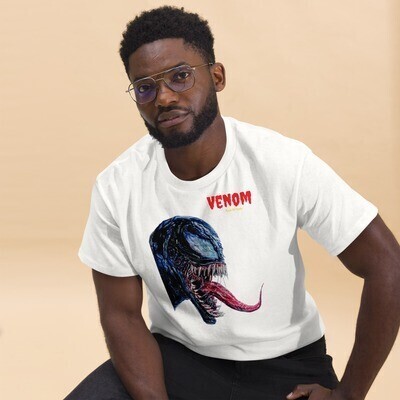 Men&#39;s classic Venom T-shirt printed by original hand drawing