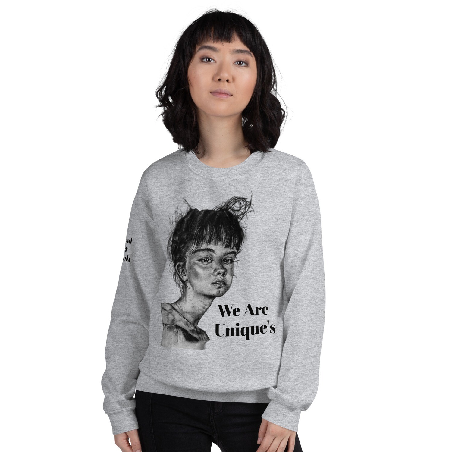 Unisex we are unique Sweatshirt printed by original hand art 