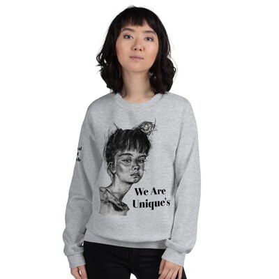 Unisex we are unique Sweatshirt printed by original hand art 