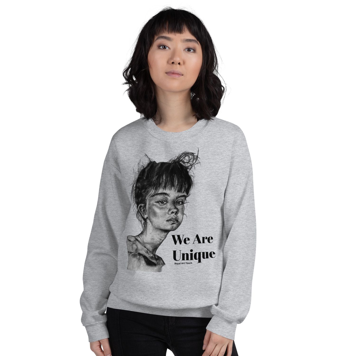 Unisex we are unique Sweatshirt printed by original hand art 