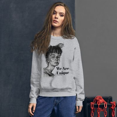 Unisex we are unique Sweatshirt printed by original hand art 