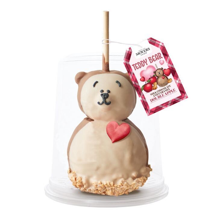 Valentine's Day Teddy Bear Double - Chocolate Caramel Apple