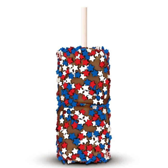 Star-Spangled Sweetness with brown chocolate - Double Mallow Wand