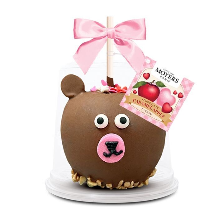 Valentine's Day Teddy Bear Single - Chocolate Caramel Apple