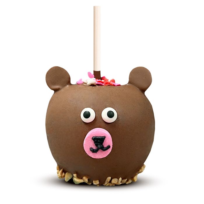 Valentine's Day Teddy Bear Single - Chocolate Caramel Apple